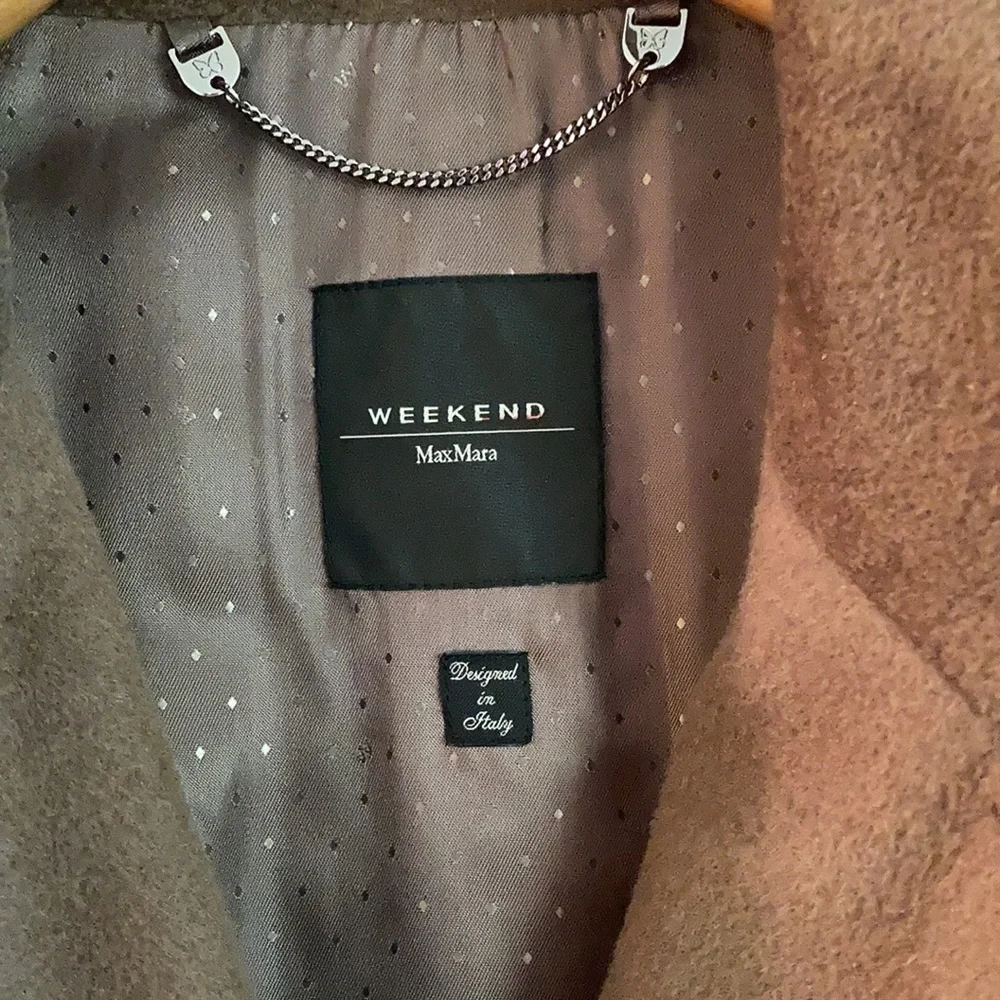 Weekend Max Mara 2  button (side to side)front tie belt/ coat color cocoa - Picture 3 of 16